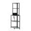 5 Tier Corner Shelf With LED Light And USB Plug, With Glass Holder, Tall Standing Shelf For Wall Corner, Narrow Bookshelf