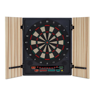 OneConcept Electronic Dartboard And Cabinet Set