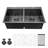 33" L x 22" W Drop-In Double Bowl Stainless Steel Kitchen Sink with One Faucet Hole-124212234