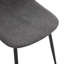  Ensemble de table de salle à manger 7 pièces avec pieds en X en métal et chaises rembourrées en lin, structure en panneau de fibres à densité moyenne, gris foncé-2081932499-2081932498