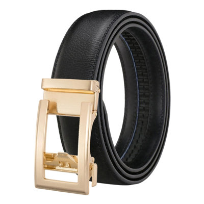 leather belt Women's Belt Automatic Leather Belt Men's Western Belt Easy-Click Women's Belt Decorative Waist Belt With-Coloured Buckle No Holes For Business Suit And Dr
