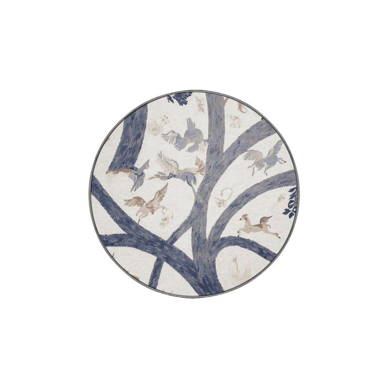 Silky Soft Plush Gray Area Rug, Round 5'