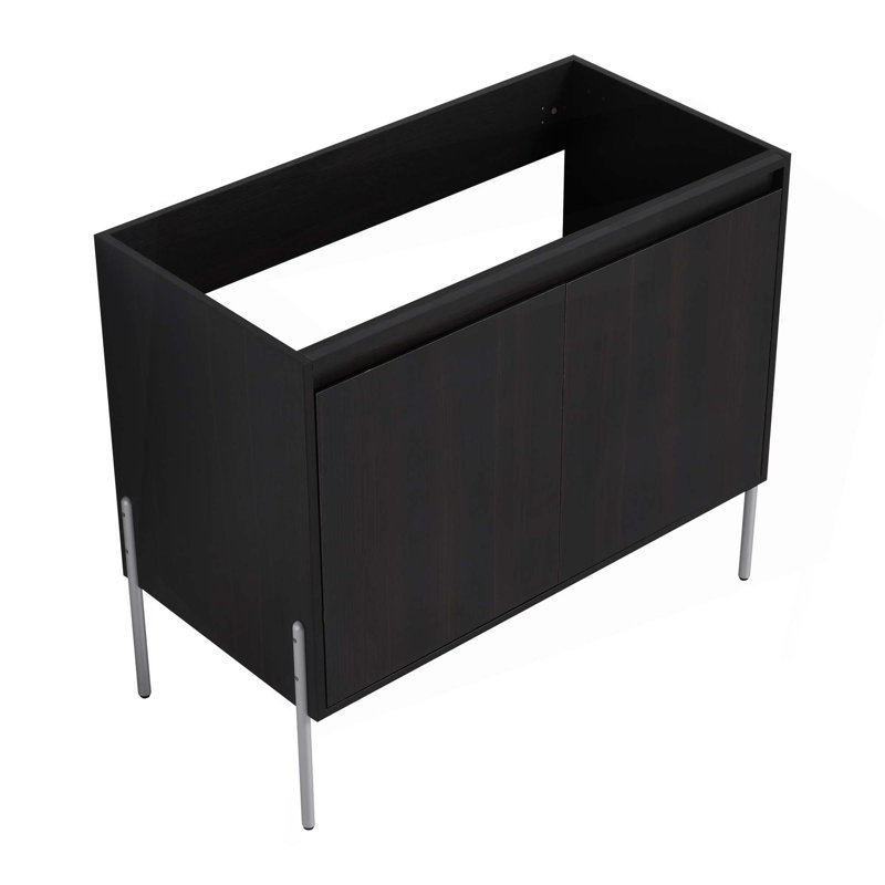 Armoire de rangement autoportante avec portes à fermeture douce