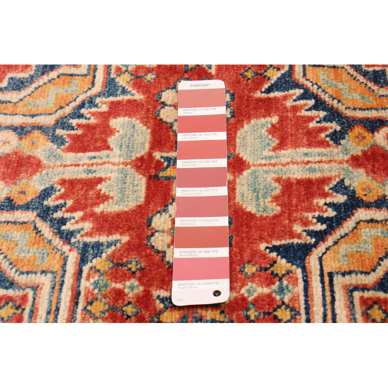 Tapis de couloir rouge foncé en laine noué à la main de conception unique 2 pi 7 po x 9 pi 6 po Aakin