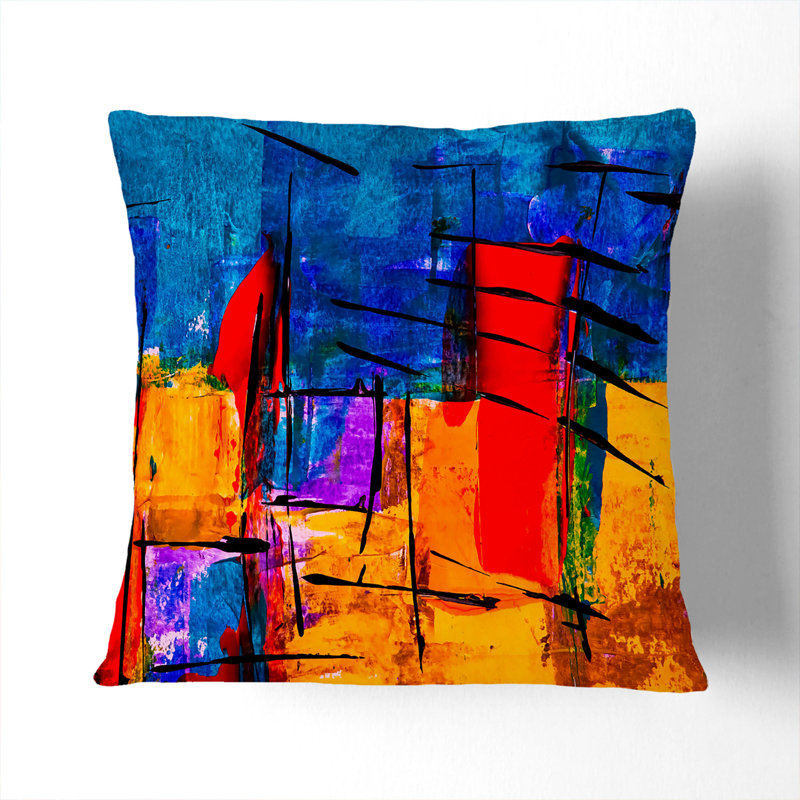 Abstract Square Cushion, Black, 55 x 55 cm