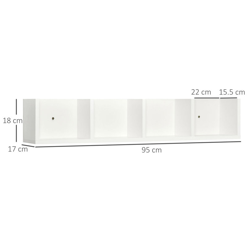 18cm H Media Shelves, White