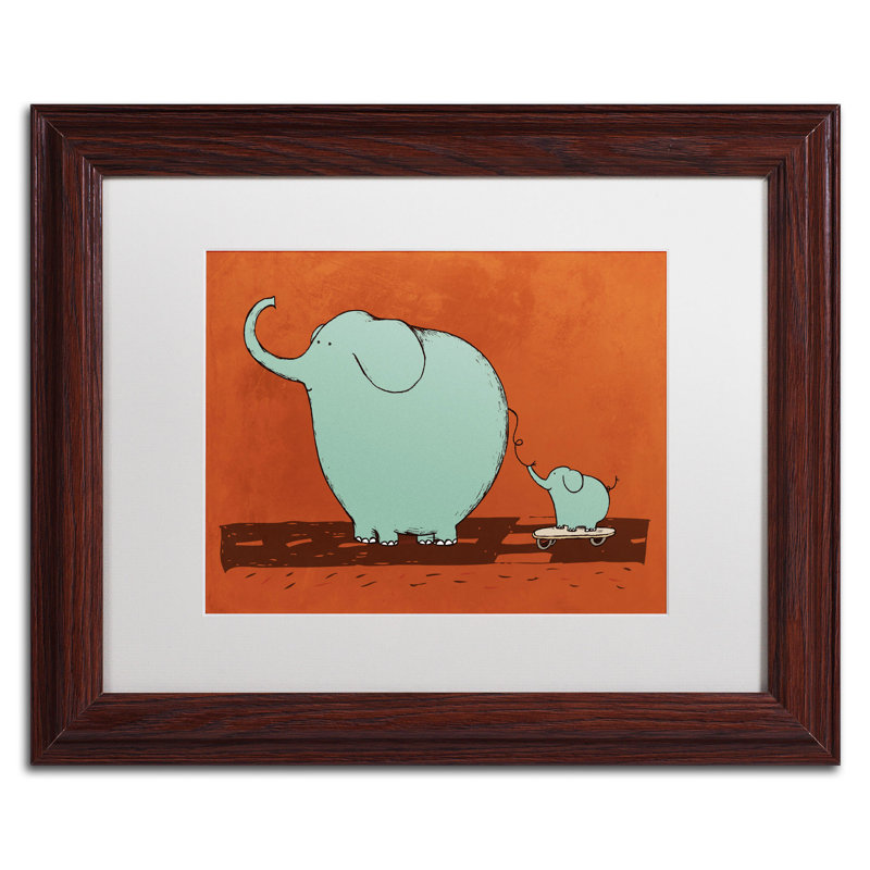 « ragement éléphant » par carla martell, art encadré, H 11 po x l 14 po, Blanc