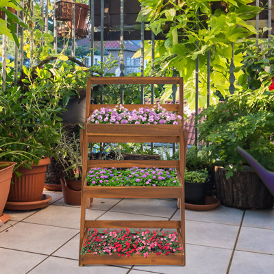 Jardinière verticale en bois d'acacia Dajanai 2,5 pi x 2 pi