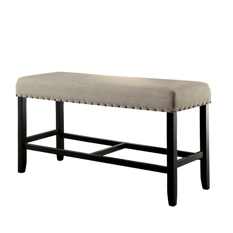 Banc de style industriel à hauteur de comptoir beige pour mobilier de salle à manger rustique