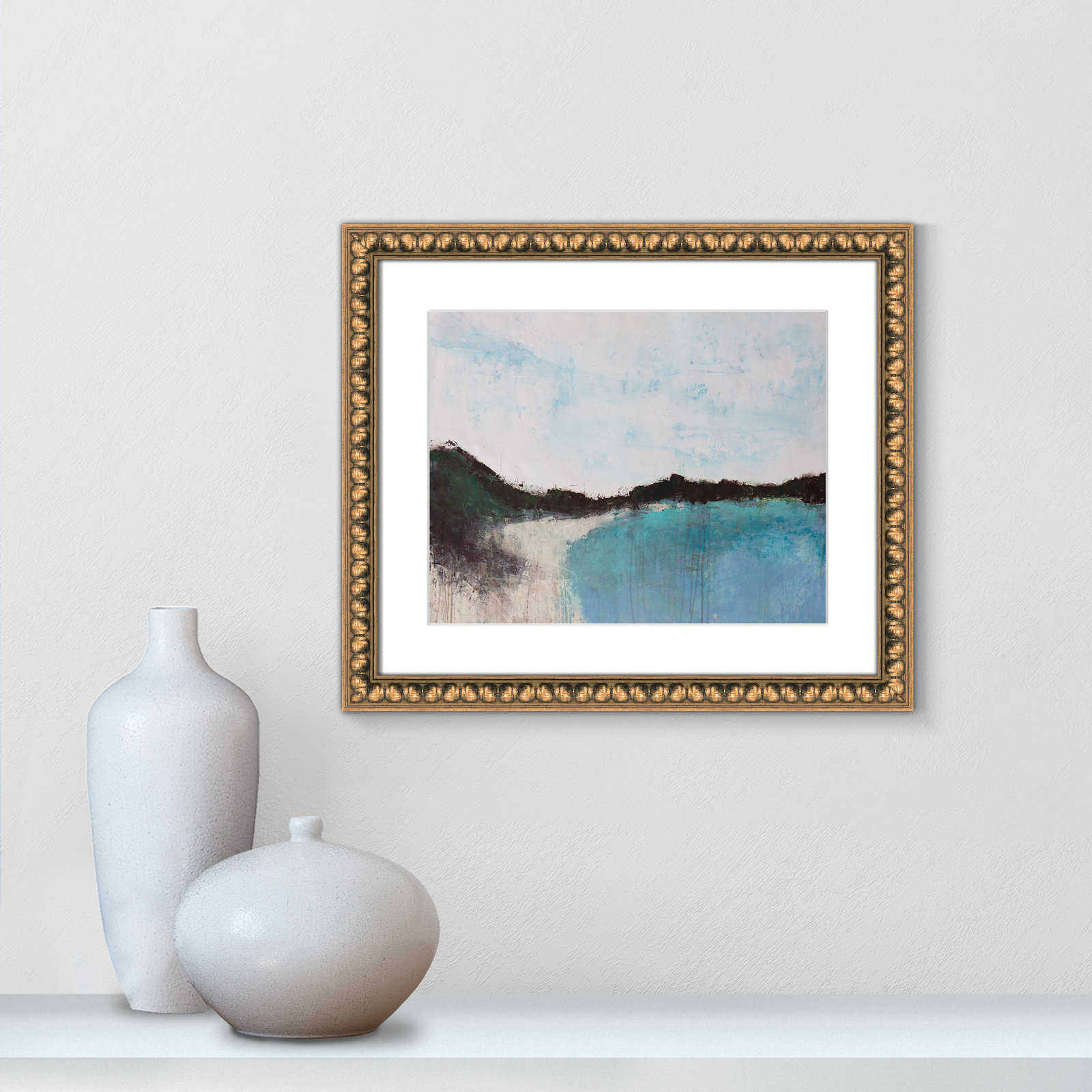 Mountainside Lakeview III Print, 17" H x 20" W x 0.75" D, Gold Framed