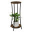 Support pour plante d'intérieur, support à pot rond rond à 2 niveaux, support à pot de fleurs, support à supports ronds, tablette de coin pour balcon, patio, salon, brun