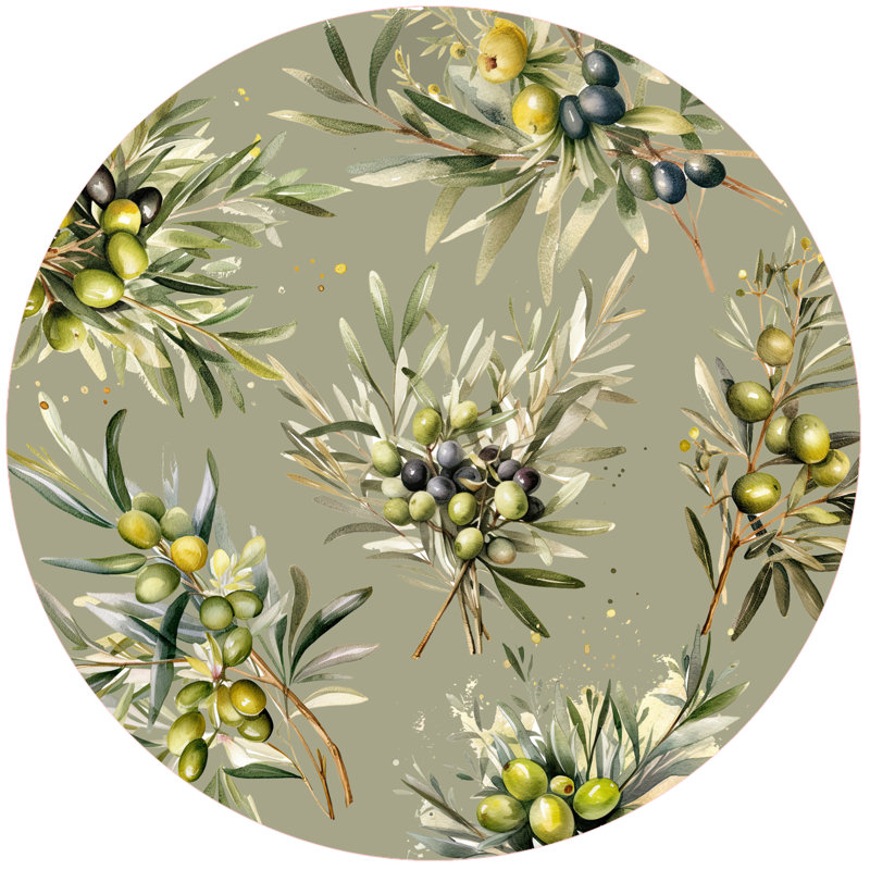 Olive Green Silicone and Fabric Round Trivet