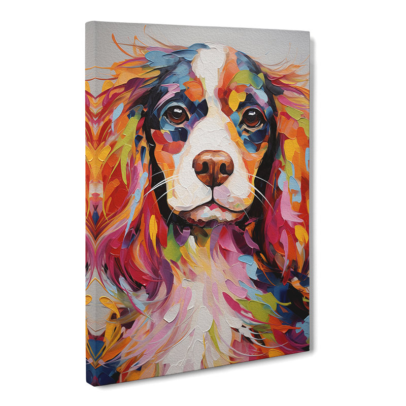 Cavalier King Charles Spaniel Abstract - No Frame Print, 60cm H x 40cm W x 3cm D