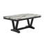 Table de salle à manger Panda Oceanic avec plateau en faux marbre et 4 chaises rembourrées, base en tréteaux robuste pour une expérience culinaire élégante