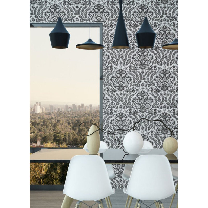Nomad Ottoman Large 10' L x 24" W Peel and Stick Wallpaper Roll, Gray, Self-adhesive