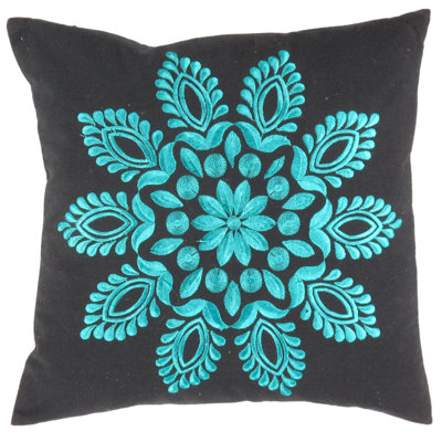 Coussin sarcelle 16 po x 16 po