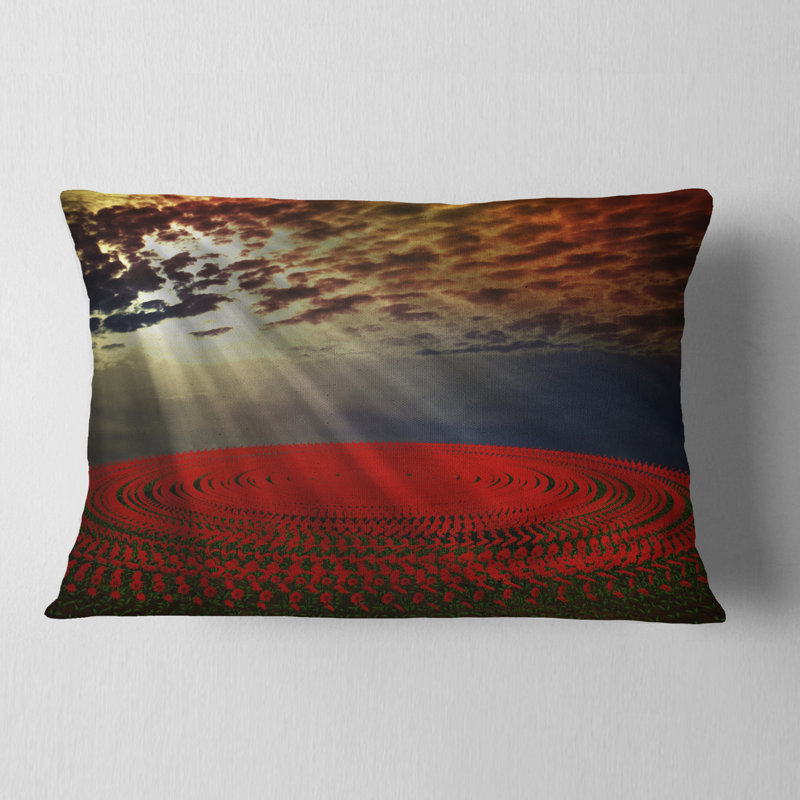 Coussin lombaire floral à fleurs encerclé