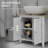 Kleankin Pedestal Sink Storage Cabinet with U-Shape And Adjustable Internal Shelf, White