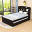 Lit plateforme Beranda avec tablettes de rangement, lit gigogne et 2 tiroirs-945642907-945642906