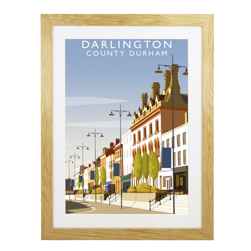 Darlington 2 by Richard O'Neil - Print, Oak Wood Frame, 43.5 cm H x 33.5 cm W x 2.2 cm D