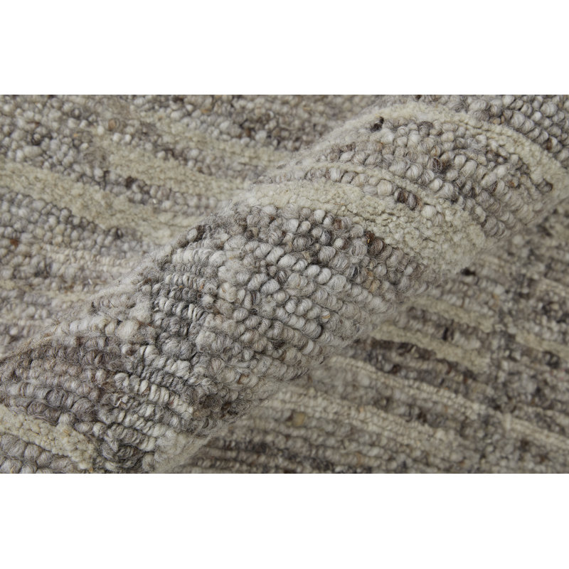 Navaro Wool Abstract Area Rug in Gray, Rectangle 11'6" x 15'