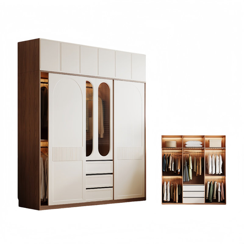 Garde-robe simple à pousser, H 94,49 po x l 78,74 po x P 23,62 po