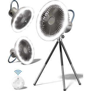 Portable Fan Camping Fan for Tents, 25 Hours Work-time Camping Lantern  Ceiling Tent Fan Desk Fan with 7800mAh Power Bank, Clip and Remote, Usb