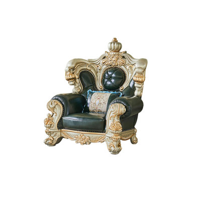 European Leather Villa Luxury Chair Leather Armchair