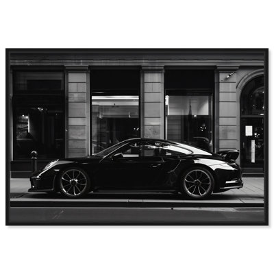 Notoriart City Streets Car Framed Car 1 Piece Canvas Wall Art