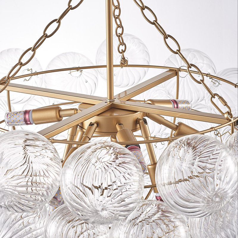 Bubble Ball Swirled Glass Chandelier