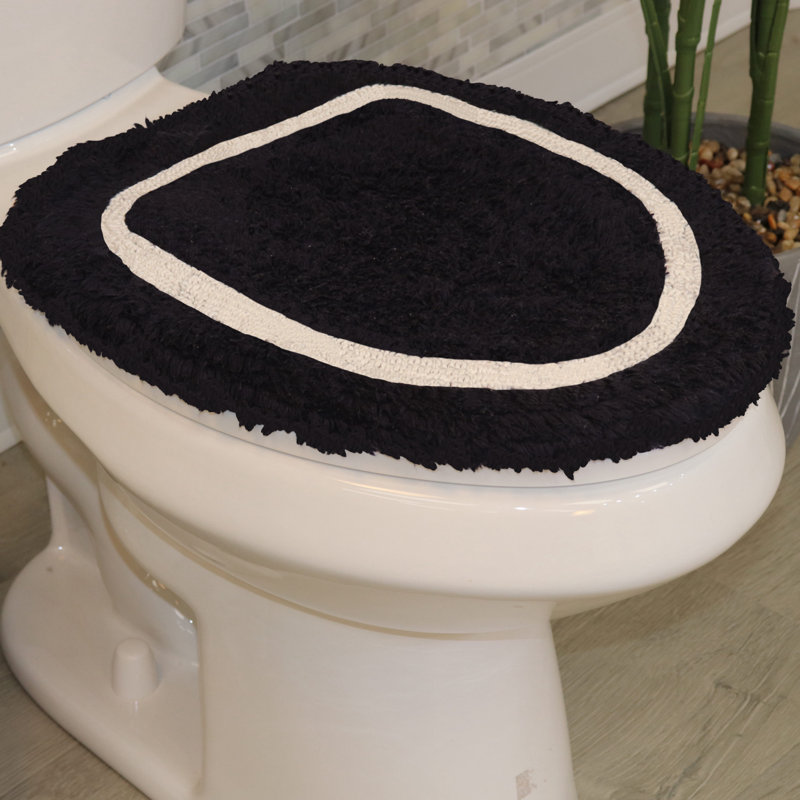 Tapis pour salle de bain Dobrinka, Noir, 18 po x 18 po (couvercle)