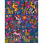 Incroyable tapisserie mexicaine multicolore sur fond bleu-1116474353