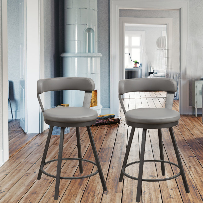 Tabouret de comptoir 25,5 po, gris