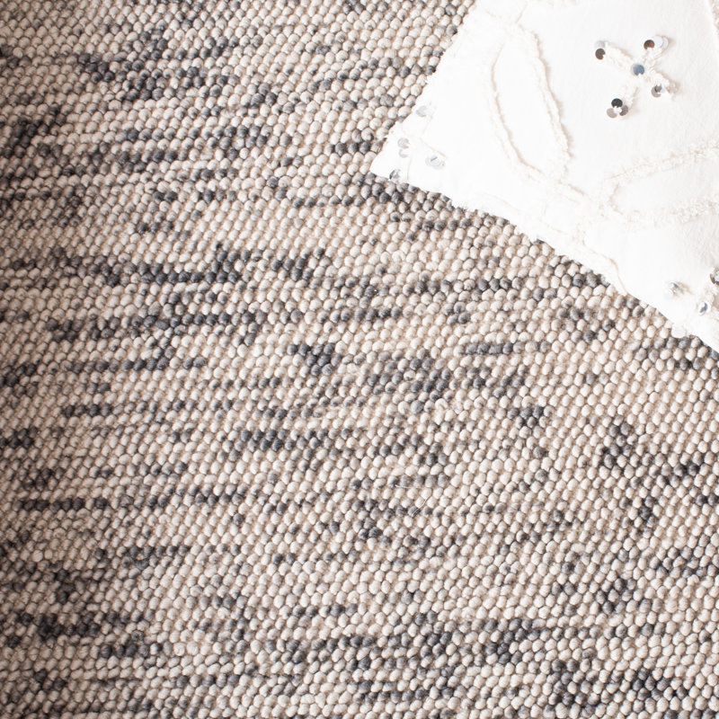 Tapis gris / beige en laine touffeté à la main Almus, Rectangulaire 3 pi x 5 pi
