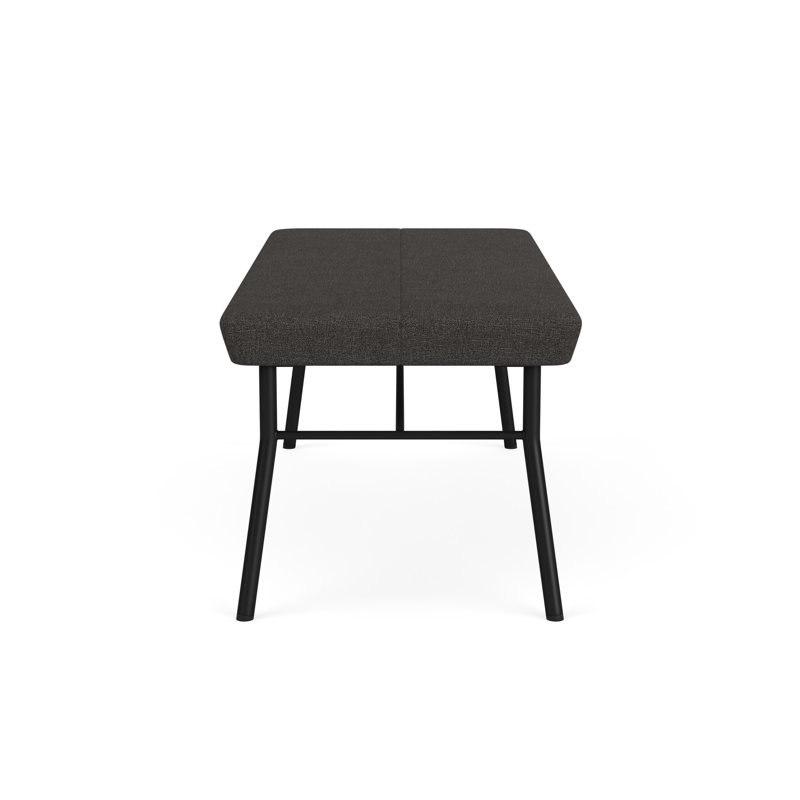 Lesro Mystic Waiting Reception 2 Seat Bench Metal Frame, Black, Archetype Smoke