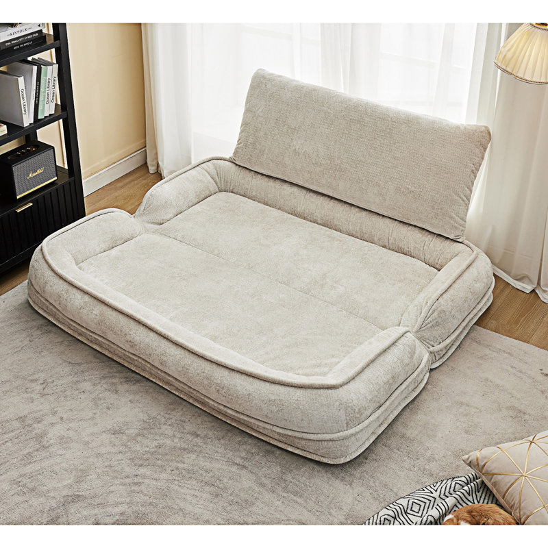 Causeuse-lit double pour chien, Beige