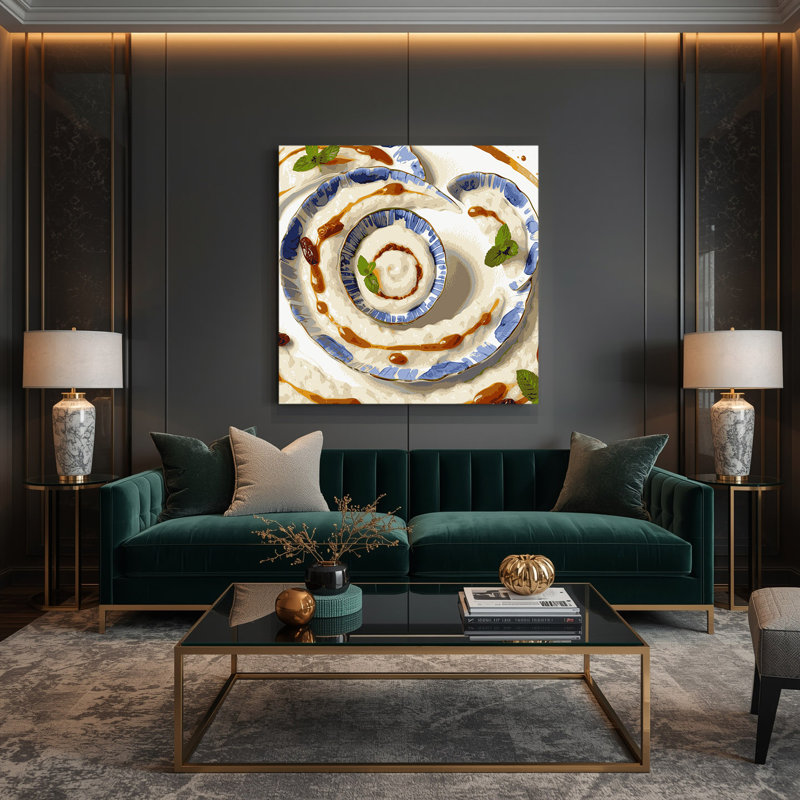 Art mural sur toile beige, Desserts, H 32 po x l 32 po