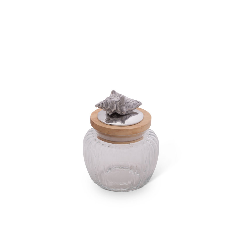 Sea And Shore Glass Jar, 6" H x 4.5" W x 4.5" D