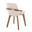 Chaise en bambou noyer et tissu crème