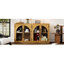 Buffet arqué à 4 portes, tablettes réglables, look rétro, bois naturel, buffet Home Essential, stable et