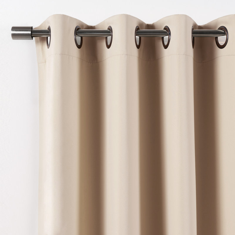 Scarsdale Solid Blackout Thermal Grommet Single Curtain Panel, Beige, 80" W x 96" L