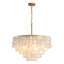 Lustre moderne en coquillage capiz doré de 60 cm (23,6 po), suspension tambour côtière