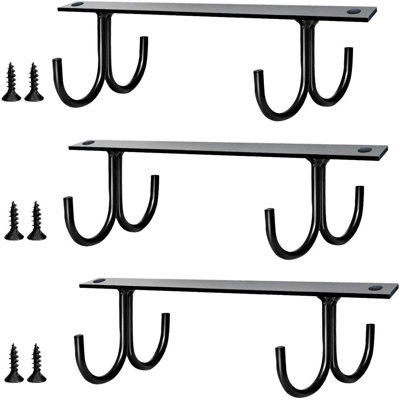 Under Cabinet Mug Rack, Holds 12 Cups - Space Saving Hanging Coffee Cup Holder Organizer with Lid Storage for Kitchen & Bar, Rust-Resistant Metal