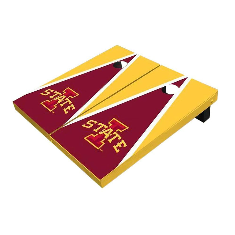 NCAA Alternant Triangle Cornhole Board, Rouge / jaune, Iowa State Cyclones