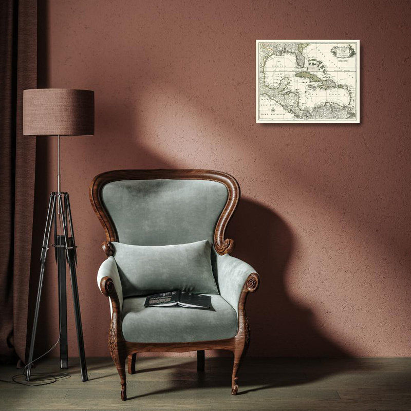 Williston Forge unknown Gallery Wrapped Canvas Art Titled: Map of the Gulf of Mexico