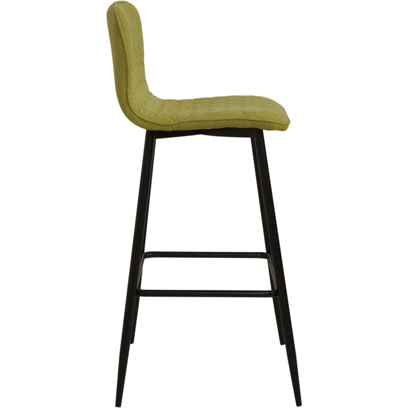 Tolbert Upholstered Counter Stool with Metal Frame, Green