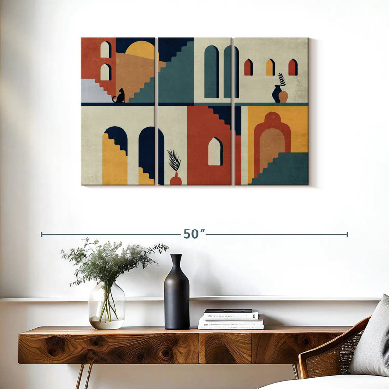 Lilie Abstract Abodes, 24" H x 38" W