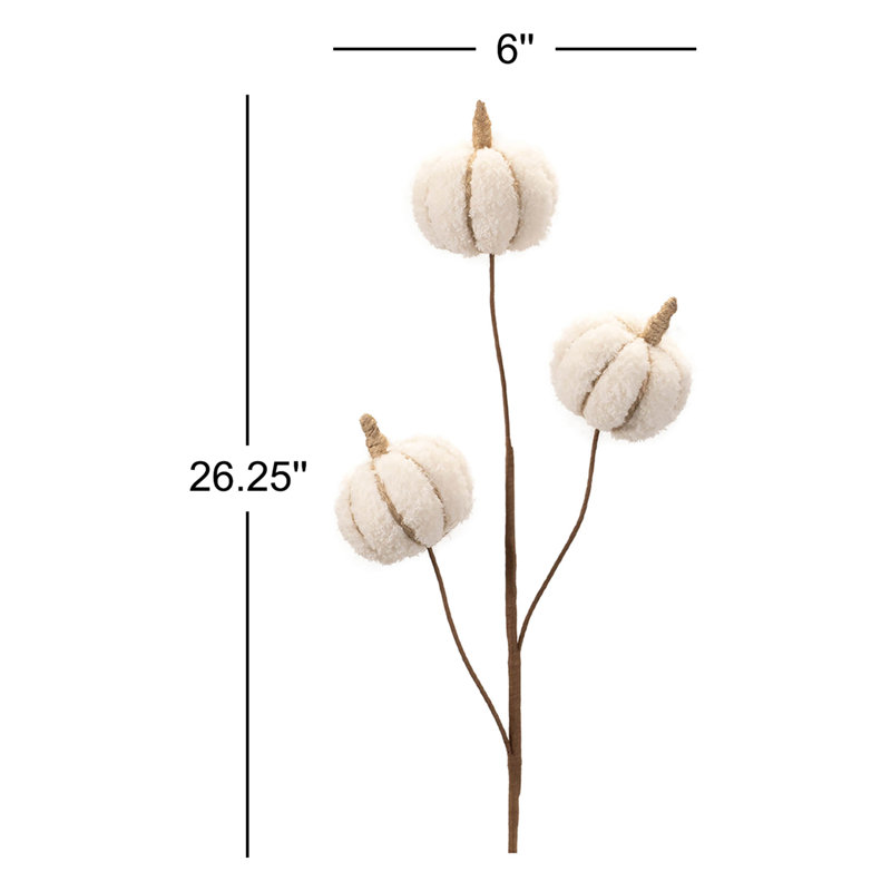 Vaporisateur de citrouille en peluche (ensemble de 6), H 26,25 po x l 6 po x P 3,5 po, Beige/brun
