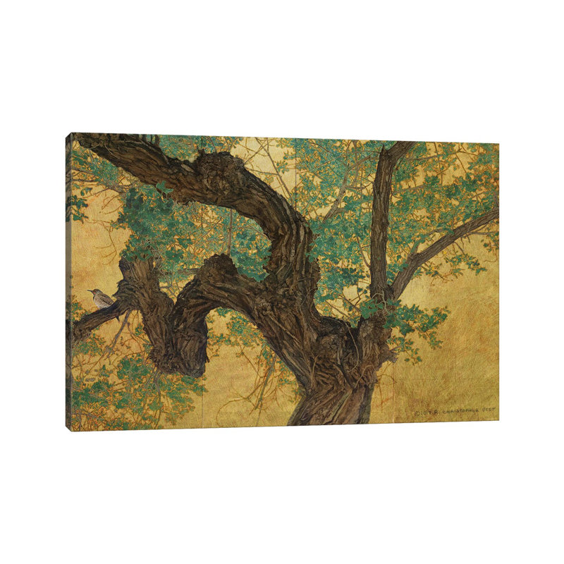 Trunk On Goldleaf by Christopher Vest - Wrapped Canvas Painting, 66.04 cm H x 45.72 cm W x 3.175 cm D