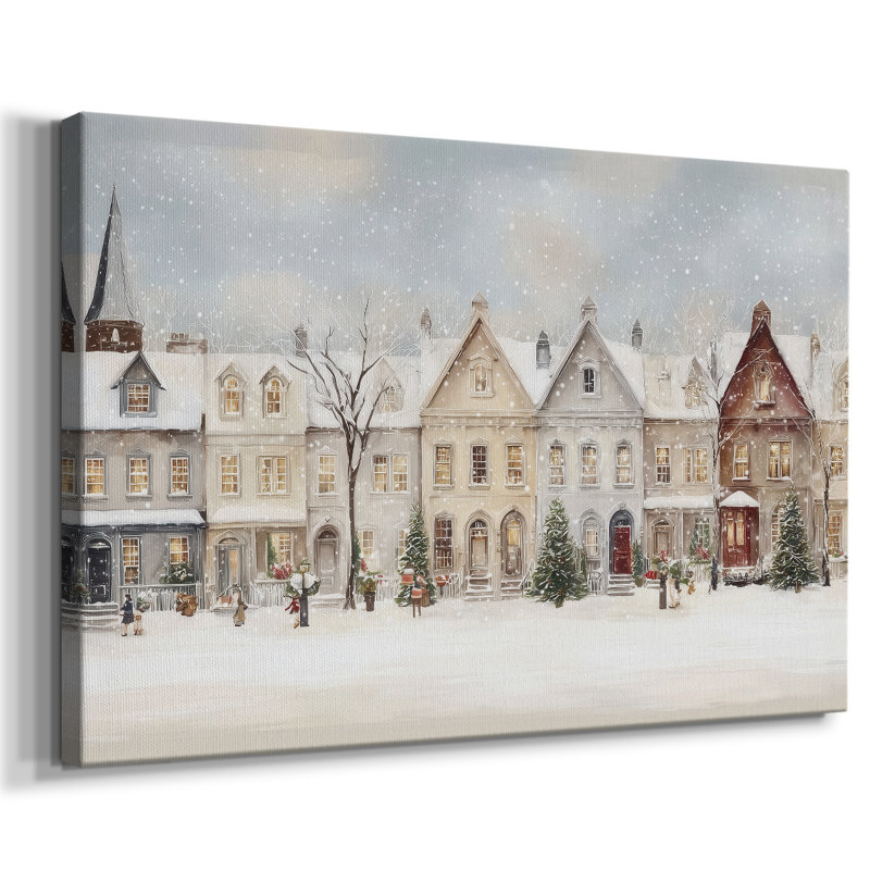 Neige blanche de nuit - Toile tendue avec châssis de qualité supérieure, H 18 po x l 12 po